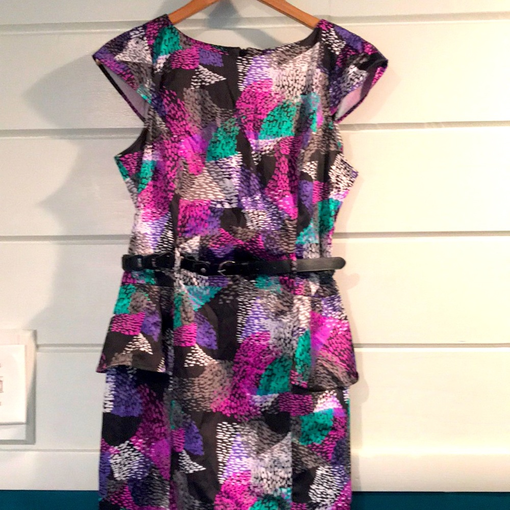 Multicolored space retro dress